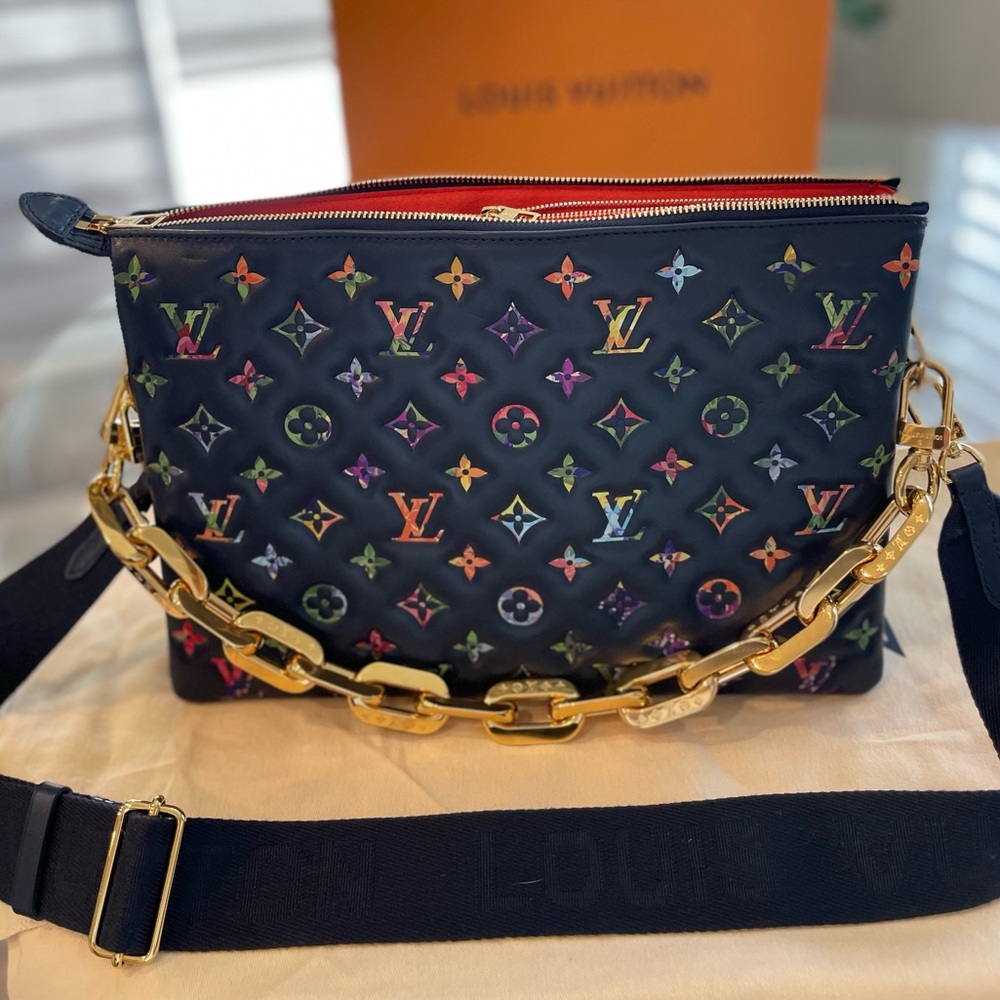 Louis Vuitton Coussin Bag MM Monogram Flower Embossed Lambskin